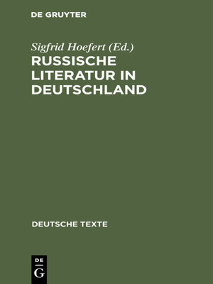 cover image of Russische Literatur in Deutschland